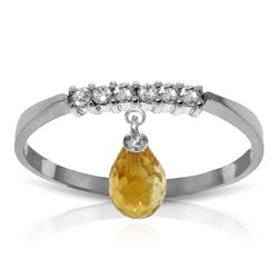 14k Solid Gold 1.35ct Citrine & Diamonds Ring