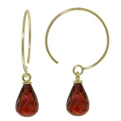14k YELLOW GOLD 1.35ct Open Circle Garnet Earrings