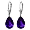 Image 1 : 10.00ct Amethyst Bold Dangle Earrings in 14k WG