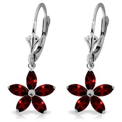 14K WG 2.80ct MARQUIS GARNET LEVERBACK EARRING