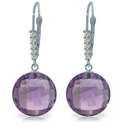 14k WG 10.60ct Amethyst & Diamond Earrings