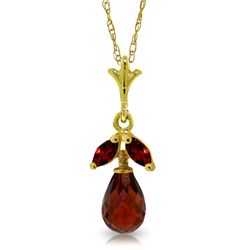14k Solid Gold Garnet Petite Necklace