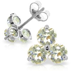 14k White Gold 1.50ct Aquamarine Stud Earrings