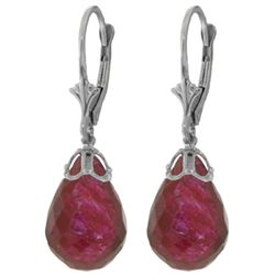 14k Gold 29.60ct Briolette Ruby Earrings