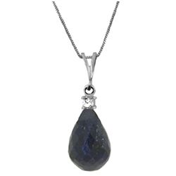 8.80ct Briolette Sapphire Necklace in 14k Gold