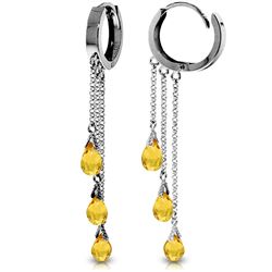 14K White Gold 4.80ct Citrine Chandelier Earring