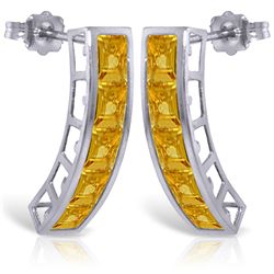 14K White Gold 4.50ct Citrine Push Back Earring