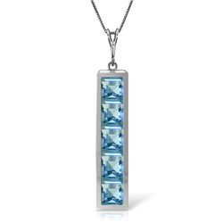 14k Solid Gold 2.25ct Blue Topaz Necklace