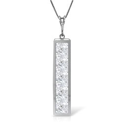 14k Solid Gold 2.25ct White Topaz Necklace