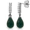 Image 1 : 14K White Gold 6.60ct Emerald & Diamond Earring