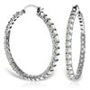 Image 1 : 14k White Gold 6.0ct Aquamarine Hoop Earrings