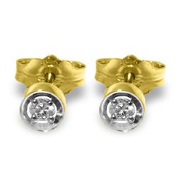 14k Solid Gold 0.03ct Diamond Stud Earrings