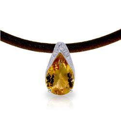 14K White Gold 6.0ct Citrine & Diamond Necklace