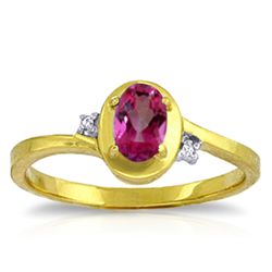 14k YG 0.50ct Pink Topaz & Diamond Ring