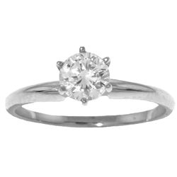 0.75ct Genuine Diamond Solitaire Ring in 14k White Gold