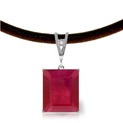 14K White Gold 6.50ct Ruby & Diamond Necklace