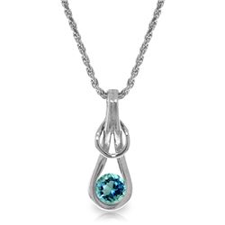 14K White Gold .65ct Round Aquamarine Infinity Necklace
