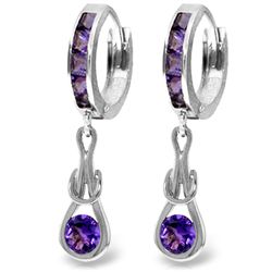 14K White Gold 1.30ct .85ct Amethyst InfinityEarring