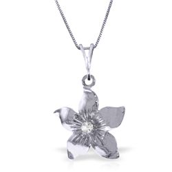 14k White Gold 0.05ct Diamond Flower Necklace