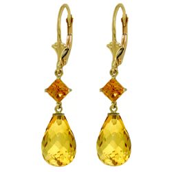 14k Yellow Gold Citrine Dangle Earrings