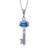 Image 1 : 14k WG 0.50ct Blue Topaz Key Charm Necklace