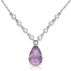 14k WG 10.50ct Amethyst & Diamond Necklace