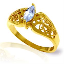 14k YG 0.20ct Aquamarine Filigree Ring