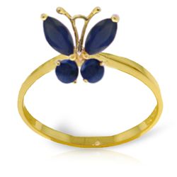 14k Yellow Gold Sapphire Butterfly Ring