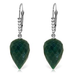 14K White Gold 25.8ct Emerald & Diamond Earring