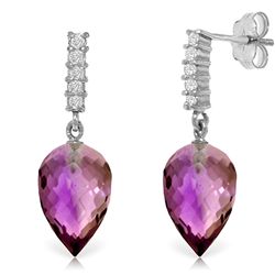 14K WG DIAMOND & 19.0ct POINTY AMETHYST EARRING