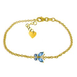 14k Yellow Gold Blue Topaz Butterfly Bracelet