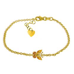 14k Yellow Gold Citrine Butterfly Bracelet