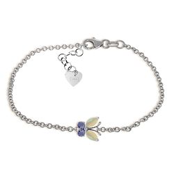 0.6ct 14k White Gold Flutter Opal Tanzanite Bracelet