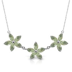 14K WG 4.20ct MARQUIS GREEN AMETHYST NECKLACE