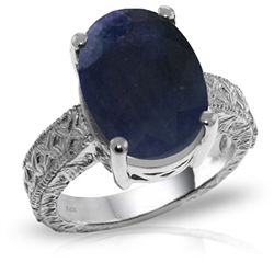 14K White Gold 8.50ct Oval Sapphire Ring