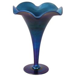 Steuben Aurene Blue Iridescent Vase