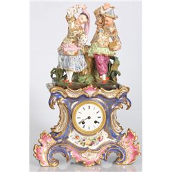 Old Paris Porcelain Figural Clock