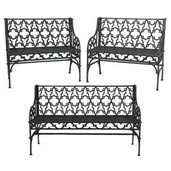 3 Gothic Iron Benches