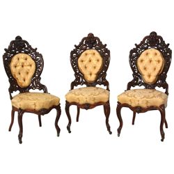 3 Pc. J&JW Meeks Hawkins Pattern Sidechairs