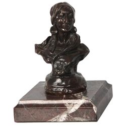 C.M. Russell Bronze Piegan Squaw Bust
