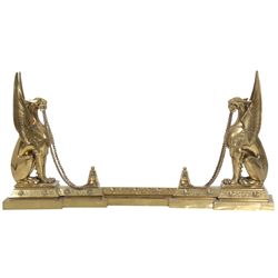 Figural Bronze Griffin Chenets