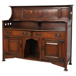 English Arts & Crafts Oak Inlaid Sideboard