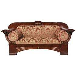Carved Mahogany Empire Sofa