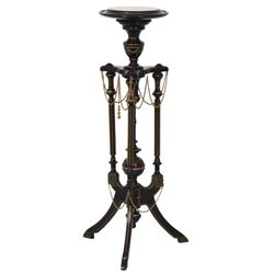 Ebonized & Gilt Incised Pedestal