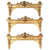 Image 1 : 3 Gilded Renaissance Revival Valances