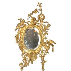 Victorian Gilt Brass Table Mirror