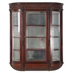 Carved Mahogany Hanging Wall Cabinet