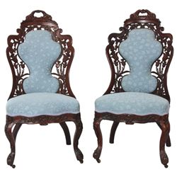 Pr. JH Belter Laminated Rosewood Side Chairs