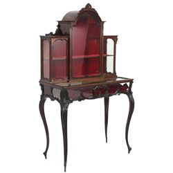 Carved Rosewood Display Cabinet