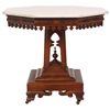Image 1 : Octagonal Mahogany Marble Top Table